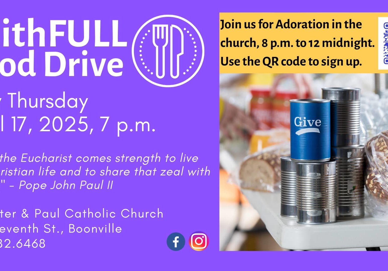 Holy Thursday Food Drive